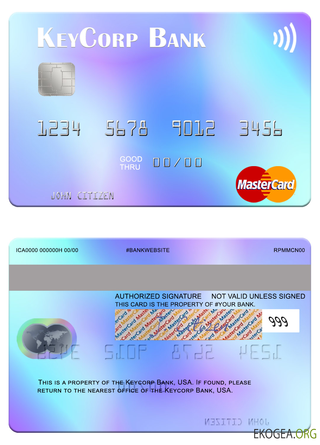 Carte Mastercard KeyCorp Bank des États Unis